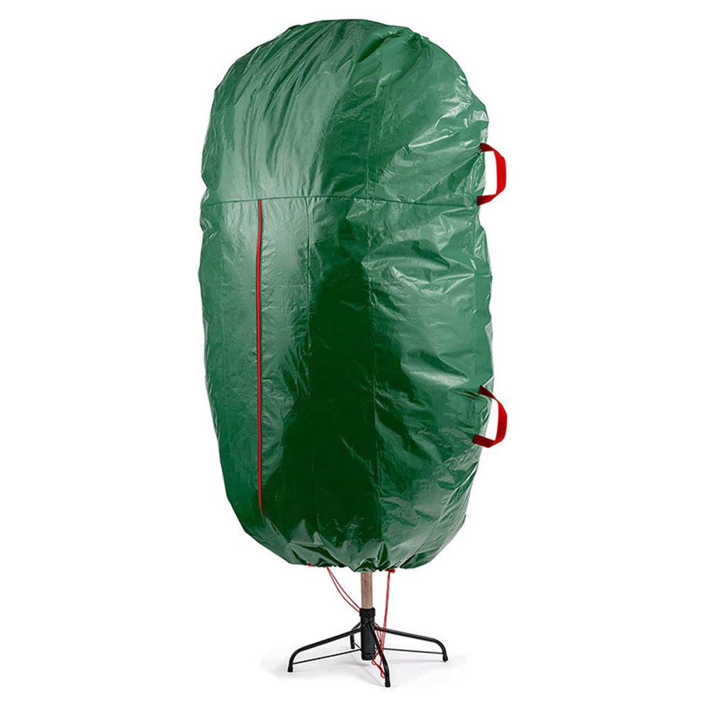 Muzrunq Christmas Tree Storage Bag Upright Christmas Tree Bag Tear Proof Polyethylene Storage with Zipper and Drawstring Easy to Carry with Handles, Green.