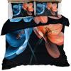 FlowersBedding Sets California King Blue and Orange Flowers Decor Teen Duvet Cover Set Romantic Plants Comforter Cover Set Children Comforter Cover for Adult Kids Girls Boys view 3