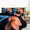 FlowersBedding Sets California King Blue and Orange Flowers Decor Teen Duvet Cover Set Romantic Plants Comforter Cover Set Children Comforter Cover for Adult Kids Girls Boys view 4
