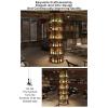 GJMDCMA Rustic Wooden Beer Bottle Storage Rack with LED Lighted Liquor Display Shelf & Wine Glass Holder Stylish Kitchen & Living Room nizer (70x15x285cm, 60x15x245cm) view 4