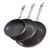 3 Piece Frying Pan Aluminum Skillet Set 8 10 12 in Handle Pre-Seasoned Grey view 1