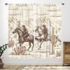 Lnepty Western Cowboy Window Curtains,Wild West Cowboy Ride Horse Desert Cactu Farmhouse Country American West Theme Window Drapes Treatments for Bedroom Kitchen Bathroom 2 Panels,63X72 Inch view 1