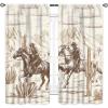 Lnepty Western Cowboy Window Curtains,Wild West Cowboy Ride Horse Desert Cactu Farmhouse Country American West Theme Window Drapes Treatments for Bedroom Kitchen Bathroom 2 Panels,63X72 Inch view 3