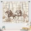 Lnepty Western Cowboy Window Curtains,Wild West Cowboy Ride Horse Desert Cactu Farmhouse Country American West Theme Window Drapes Treatments for Bedroom Kitchen Bathroom 2 Panels,63X72 Inch view 4