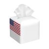American Flag Print Square PVC Leather Tissue Box, Reusable Tissue Container for Home Car Office view 1