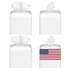 American Flag Print Square PVC Leather Tissue Box, Reusable Tissue Container for Home Car Office view 2