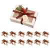 TIMBLESSING 12 Pack Christmas Gift Boxes with Clear Window, Red Christmas Gift Boxes with Ribbon, Pine Sprigs & Berry Decorations for Holiday Wrapping, 8.7x5.9x2.8 Inch (white) view 1