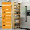 ZZBSOD Slim Storage Cart,Rolling Spice Rack Next to Fridge Slim,Kitchen Rolling Cart,Narrow Storage Cabinet, Wood Storage Organizer,for Kitchen view 3