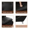 3 Piece Leather Sofa Set with 3-Seater Couch, Loveseat and Armchair Modern Couch Set with Metal Leg Support Pillow Top Armrests Living Room Furniture Set for Bedroom/Office(Black,3PCS Sofa Set) view 4