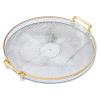 byepica Gold Border Clear Plastic Vanity Tray, Elegant Round Organizer for Bathroom, Modern Display Tray for Decorative Items, Fruits, and Snacks view 1