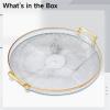 byepica Gold Border Clear Plastic Vanity Tray, Elegant Round Organizer for Bathroom, Modern Display Tray for Decorative Items, Fruits, and Snacks view 3