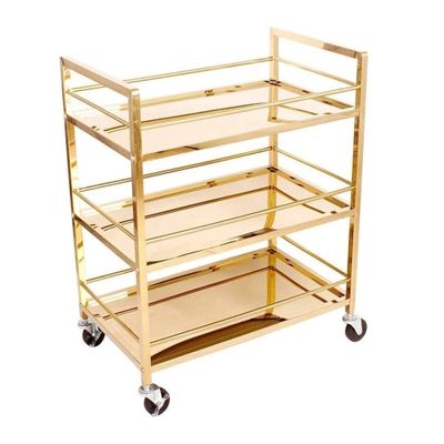 XYIANG Storage Cart for Variety Applications 3 Tier Trolley Cart Stainless Steel Rolling Cart Kitchen Storage Cart On Wheels Serving Cart for Home Hotel Bathroom Kitchen