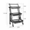 XYIANG Storage Cart for Variety Applications 3-Tier Storage Trolley Metal Kitchen Storage Cart Hand Trucks Folding Trolley Cart Kitchen Bathroom Laundry Office Bathroom Kitchen view 2