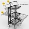 XYIANG Storage Cart for Variety Applications 3-Tier Storage Trolley Metal Kitchen Storage Cart Hand Trucks Folding Trolley Cart Kitchen Bathroom Laundry Office Bathroom Kitchen view 4