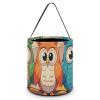 Halloween Trick Or Treat Basket with Handle, 3 Owls Candy Bucket Foldable Reusable Gift Bags for Party, Wedding Supplies view 1