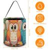 Halloween Trick Or Treat Basket with Handle, 3 Owls Candy Bucket Foldable Reusable Gift Bags for Party, Wedding Supplies view 2