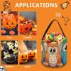 Halloween Trick Or Treat Basket with Handle, 3 Owls Candy Bucket Foldable Reusable Gift Bags for Party, Wedding Supplies view 3