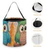 Halloween Trick Or Treat Basket with Handle, 3 Owls Candy Bucket Foldable Reusable Gift Bags for Party, Wedding Supplies view 4
