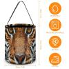 Halloween Trick Or Treat Basket with Handle, Fierce Tiger Candy Bucket Foldable Reusable Gift Bags for Party, Wedding Supplies view 2