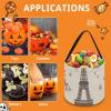 Halloween Trick Or Treat Basket with Handle, The Eiffel Tower Candy Bucket Foldable Reusable Gift Bags for Party, Wedding Supplies view 3