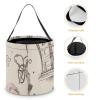Halloween Trick Or Treat Basket with Handle, The Eiffel Tower Candy Bucket Foldable Reusable Gift Bags for Party, Wedding Supplies view 4