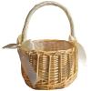Vestamore Wicker Flower Basket, 9.5 X 8 in, Rustic Woven Wedding Basket with Ribbon Handle, Elegant Princess Rattan Picnic Basket view 1