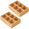 Vestamore Tea Bags, Coffee Pods, Sugar Packets, 6 Compartment Storage, Wooden Tea Bag Organizers 2 Pcs, Hot Tea Bag Holder Boxes, Office & Kitchen Organization, Ideal for, 9.4 X 6.5 X 2.5 view 1