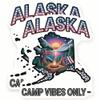 Alaska Magnets - Camp Vibes Only - State Map Design - 2 Pack - 5" Wide Design - Sticks to Fridges, Lockers, Toolboxes & More - Made in USA - AQM5739 view 1