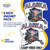 Alaska Magnets - Camp Vibes Only - State Map Design - 2 Pack - 5" Wide Design - Sticks to Fridges, Lockers, Toolboxes & More - Made in USA - AQM5739 view 4