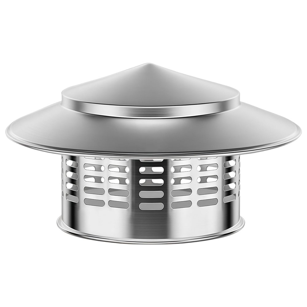 Anti-Rust Stainless Steel, 6.30 In (160 Mm) Round Cone Chimney Cap Roof Vent Cover, For Roof, Stove Pipe, And Hvac Systems, Weatherproof