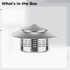 Anti-Rust Stainless Steel, 6.30 In (160 Mm) Round Cone Chimney Cap Roof Vent Cover, For Roof, Stove Pipe, And Hvac Systems, Weatherproof view 3