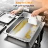 Bonnlo 2 Pack Chafing Dishes for Buffet, 9 Qt Stainless Steel Food Warmer Set with Lids, Rolled Edge Catering Chafer with Folding Frame for Wedding, Banquet, Party & Hotel Service, Silver & Gold view 2