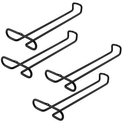 4 Pcs Under Cabinet Black Metal Wine Glass Rack, Hanging Holder for 4-6 Glasses, Suitable for Kitchen, Bar, Rv, Mini Bars