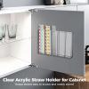 5 Slot Clear Acrylic Straw Holder, Fully Sealed Organizer for Cabinets, Transparent Self-Adhesive Straw Dispenser for Kitchen Pantry, Accommodates Different Sizes view 3