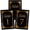 PRESSINART 26Pcs Rose Table Numbers Wedding Table Number Cards 1-25 Purple Rose Wreath Design Double Sided Paper Floral Seating Sign for Wedding Reception Anniversary Birthday Bridal Party 4 x 6 Inch view 1