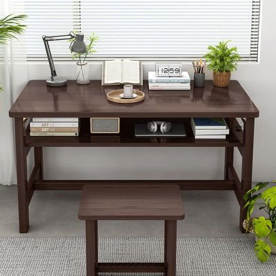 JixCJHj Whole-Piece Desks,Folding DeskWriting Table Office Tableswith Drawers & Storage ShelvesEasy Assembly for Work Office Home Computer Desk Workstation(Walnut,100 * 70cm(39 * 28in))