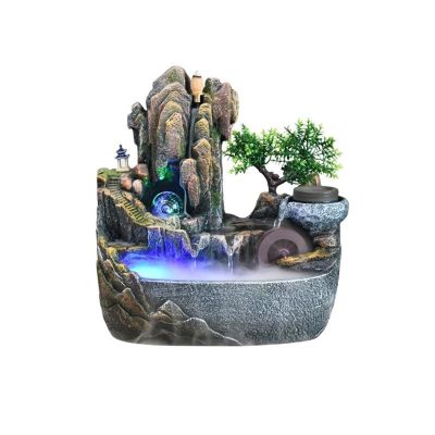 Tabletop Fountain Rockery Stream Tabletop Fountain, Meditation Indoor Waterfall for Home Office Water Feature Relaxation Fountain(Large)