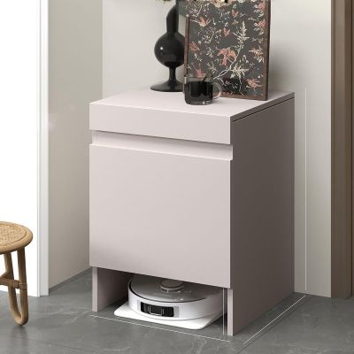 Robot Vacuum Stand Cabinet, Sweeping Robot Storage Rack, Solid Wood Vacuum Hidden Cabinet for Bedroom, Living Room, Dorm Room, Hallway, Entryway(Gray)