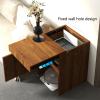 Robot Vacuum Stand Cabinet, Sweeping Robot Storage Rack, Solid Wood Vacuum Hidden Cabinet for Bedroom, Living Room, Dorm Room, Hallway, Entryway(Gray) view 3