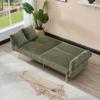 Qinazoe 79" Corduroy Sleeper Sofa Bed, Foldable Double Love Seat with Folding Armrests, Medium-Soft Loveseat Futon for Living Room, Guest Room and Small Spaces (Green) view 2