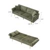 Qinazoe 79" Corduroy Sleeper Sofa Bed, Foldable Double Love Seat with Folding Armrests, Medium-Soft Loveseat Futon for Living Room, Guest Room and Small Spaces (Green) view 3
