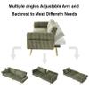 Qinazoe 79" Corduroy Sleeper Sofa Bed, Foldable Double Love Seat with Folding Armrests, Medium-Soft Loveseat Futon for Living Room, Guest Room and Small Spaces (Green) view 4