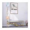 Hall Tree Coat Rack with Bench and Shoe Storage, Industrial Metal Coat Tree with Shelf and 5 Hanging Hook view 1