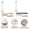 Hall Tree Coat Rack with Bench and Shoe Storage, Industrial Metal Coat Tree with Shelf and 5 Hanging Hook view 2