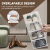 Foldable Plastic Shoe Box, White Shoe Box 20, Heart style, Stackable, Suitable for Placing Small iItems, Front Flap Models, to Prevent Dust view 2