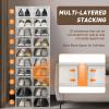 Foldable Plastic Shoe Box, White Shoe Box 20, Heart style, Stackable, Suitable for Placing Small iItems, Front Flap Models, to Prevent Dust view 3