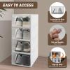 Foldable Plastic Shoe Box, White Shoe Box 20, Heart style, Stackable, Suitable for Placing Small iItems, Front Flap Models, to Prevent Dust view 4