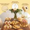 2-Piece Set Gold 3-Tier Cupcake Stand, Stainless Steel Dessert Display Stand Serving Tray (Suitable for Birthdays, Weddings, Parties) - Tray for Cakes, Pastries, Candies, Macarons (Gold) view 4