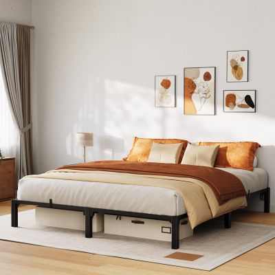 GAOMON 10 Inch Heavy Duty Metal Bed Frame, Low Profile Platform with Sturdy Mattress Foundation, Noise Free Easy Assembly, No Box Spring Needed for King, Queen, Full, Twin Size, Black