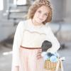 Small Rattan Flower Girl Basket with Handle, Lace Set for Weddings view 3
